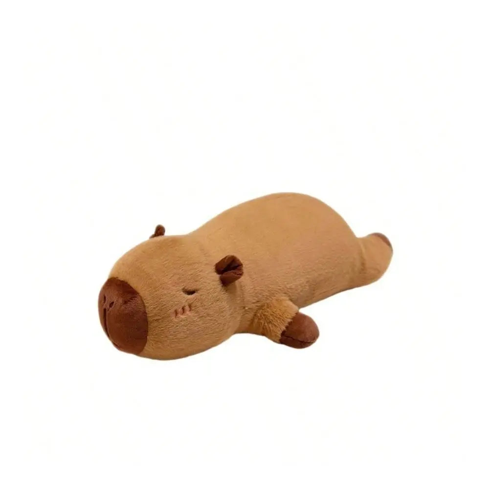 Cute Lying Brown Capybara Plush Pillow, Hugging Pillow For,Sleeping Companion Bolster Pillow, Soft Stuffed Animal D