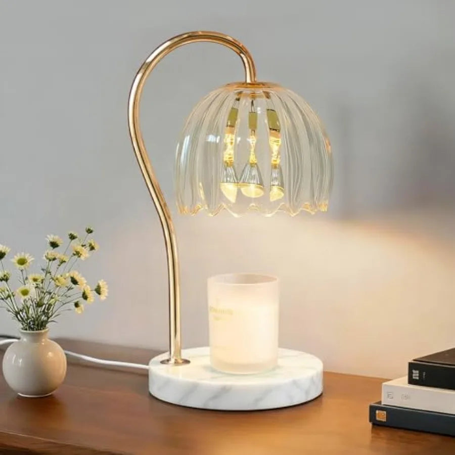 Candle Warmer Lamp with Timer and Dimmer, Electric Candle Lamp Warmer with 2 Bulbs for Scented Candle, Home Decor Gift for Her,