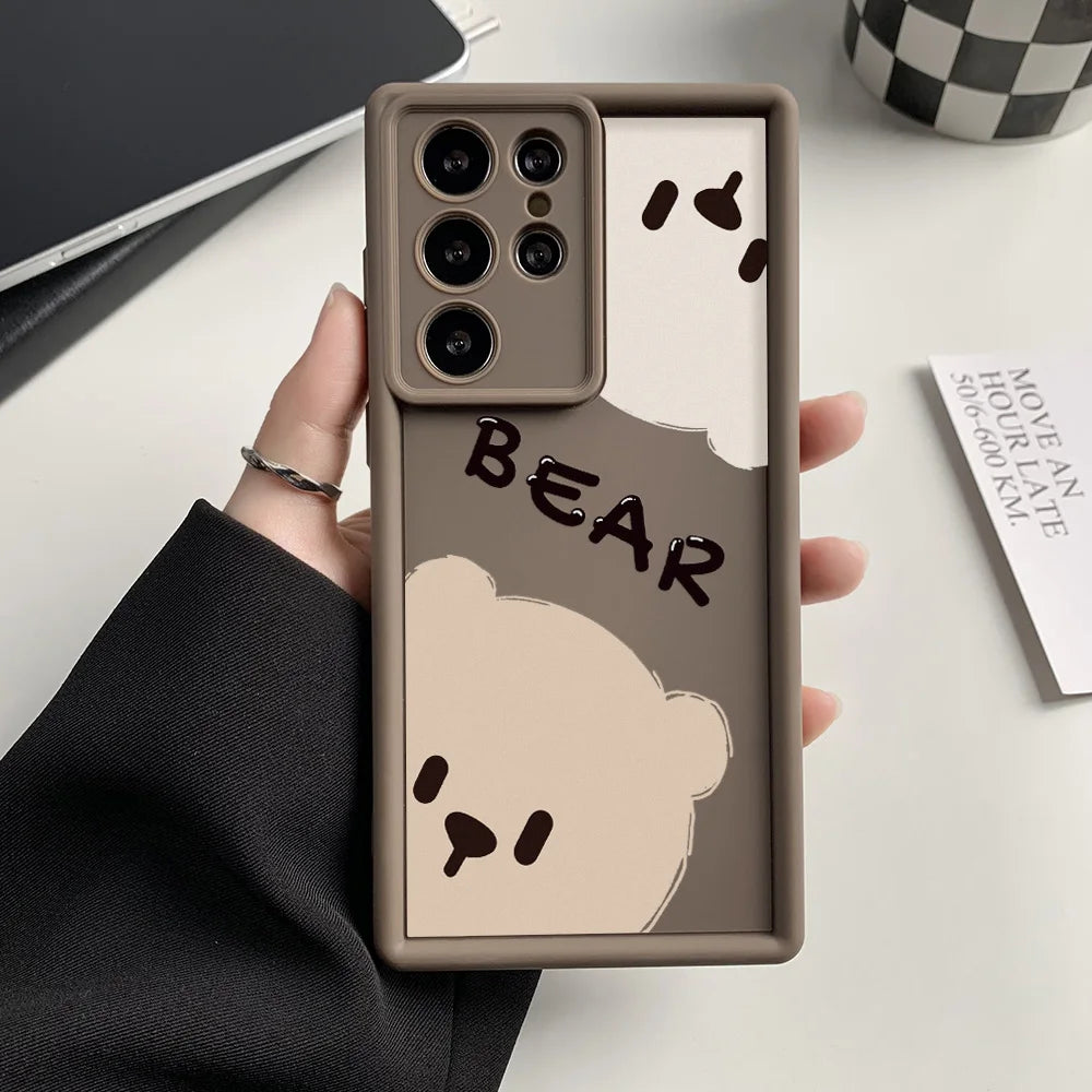 Cute Bear Full Body Protective Case for Samsung Galaxy S25 Ultra, Shockproof Anti-Vibration Durable Slim Fit Design Phone Cover
