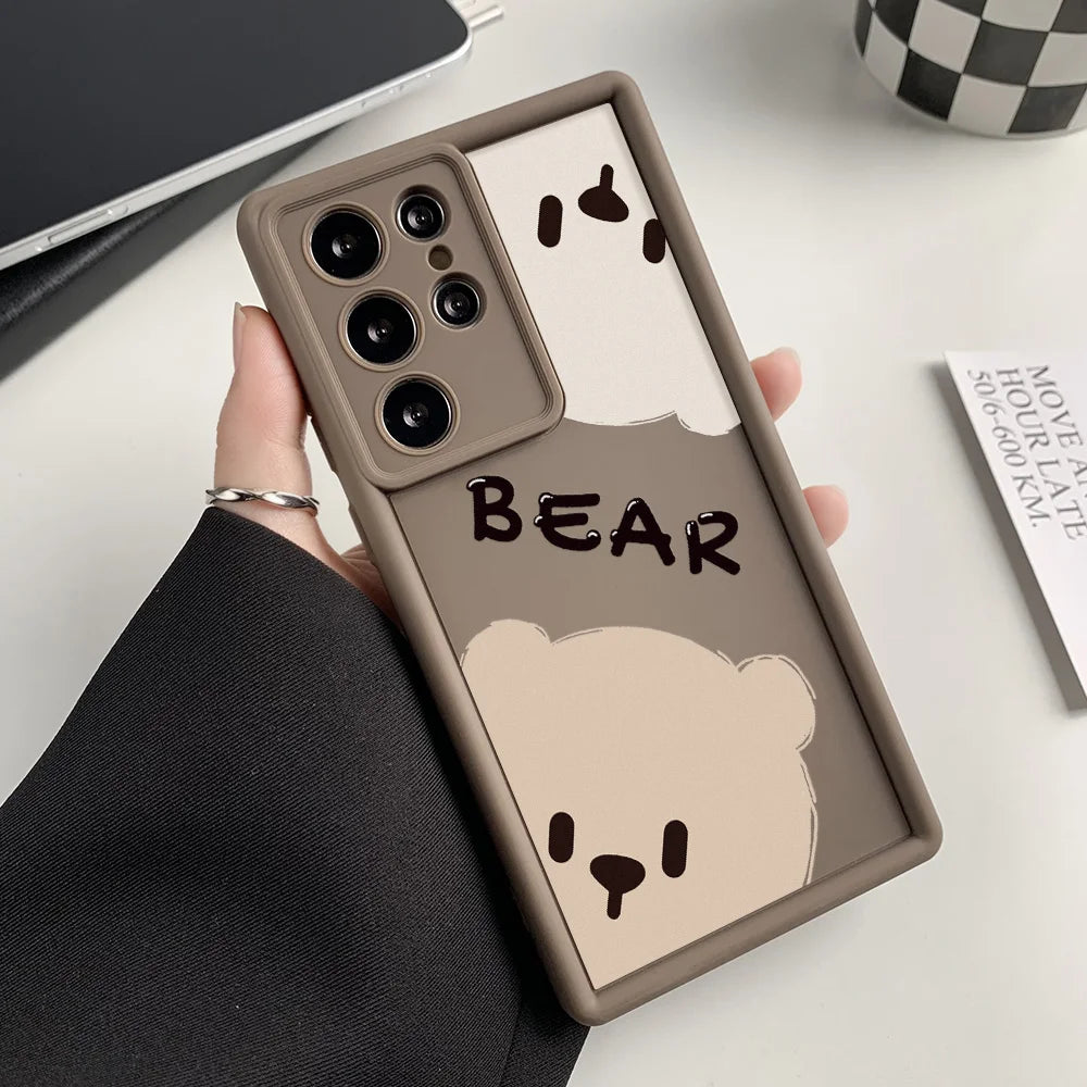 Cute Bear Full Body Protective Case for Samsung Galaxy S25 Ultra, Shockproof Anti-Vibration Durable Slim Fit Design Phone Cover