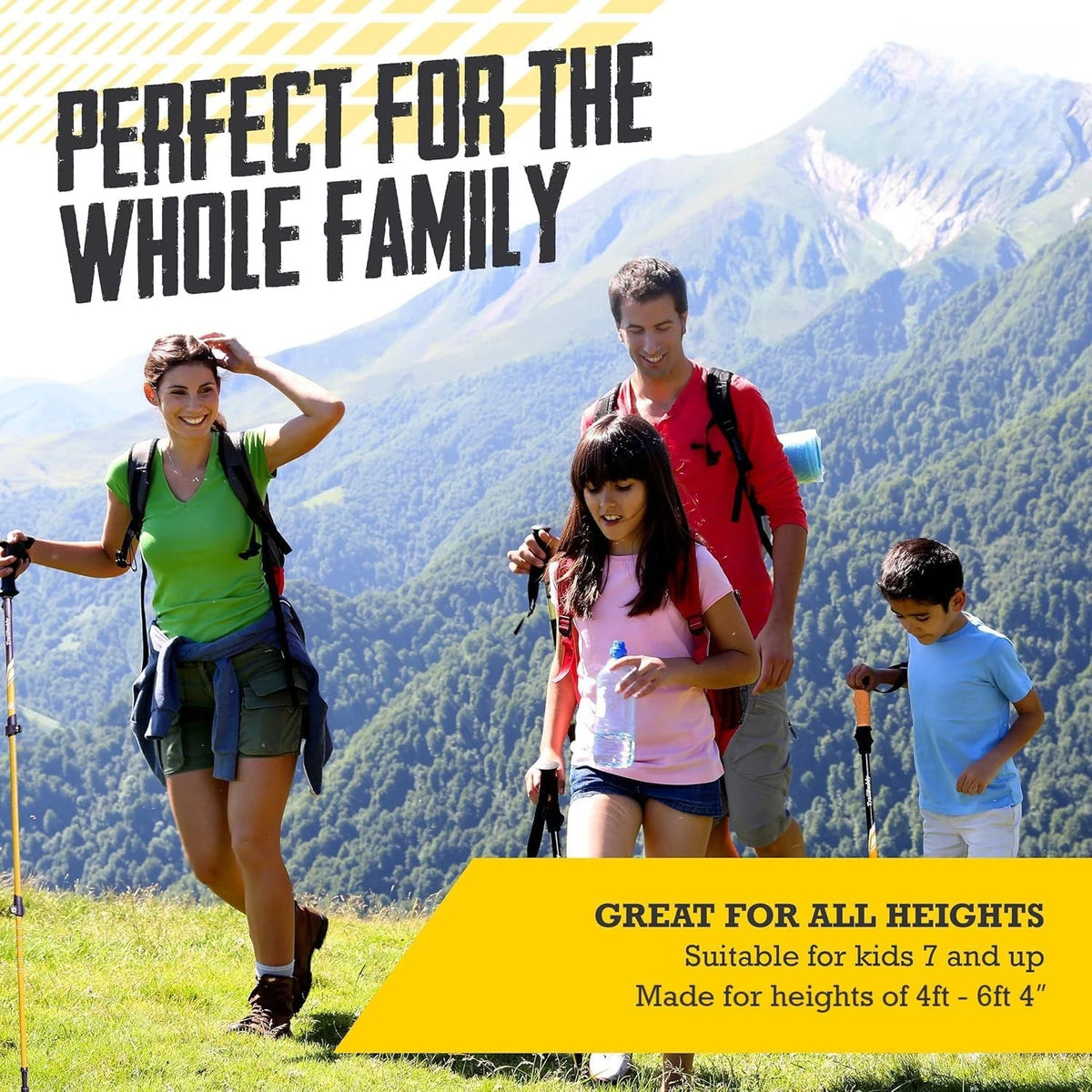 Lightweight 7075 Aluminum Collapsible Trekking Poles Balance Support Walking Sticks For Trail Hiking Nordic Walking Mountaineering Backpacking Daily Urban Walking Joint Stability Travel Gear For Men Women Adults Seniors Elder