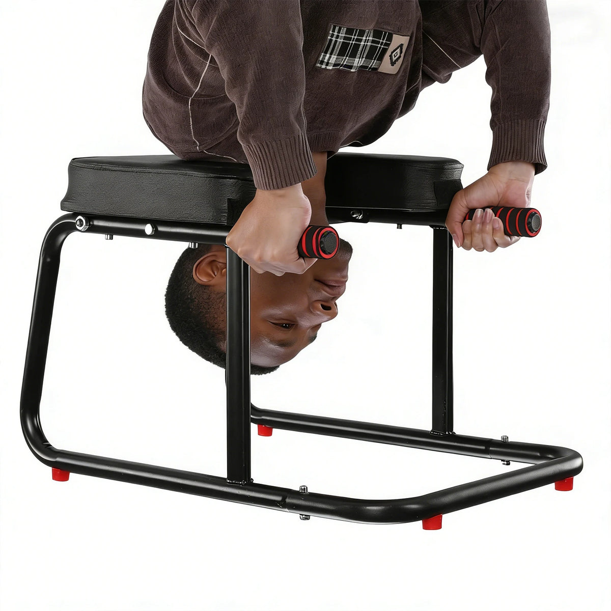 Yoga Headstand Bench Loading 550Lbs Handstand Trainer Bench with Anti-Slip Mat Metal Frame & PU Pads for Workout Fitness and Gym