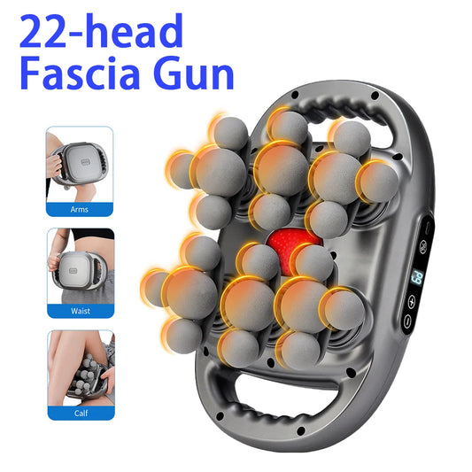 22-head Fascia Gun High Frequency Vibration Body Massage Gun Back Massager Waist Massager Neck Shoulder Thigh Fascia masajeador