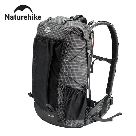 Naturehike Outdoor Mountain Backpack 60+5L Waterproof High Capacity Sports Climbing Hiking Travel Bag With Rain Cover