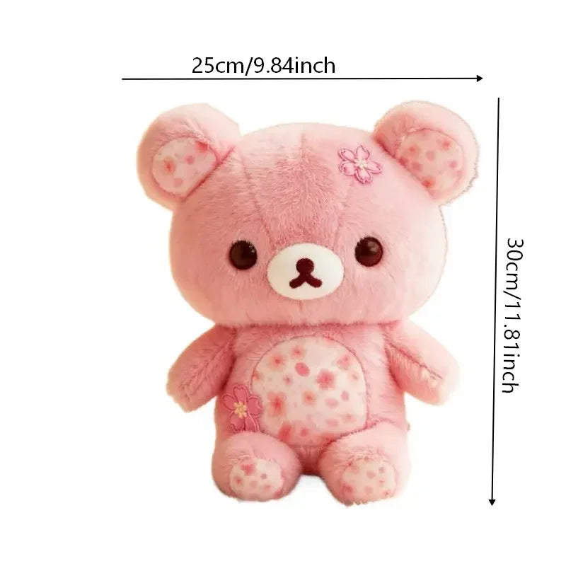 Cherry Blossom Bear Plush Toy, Soft Stuffed Animal for Kids, Cozy Sleeping Pillow, Perfect Gift for Children, Cute and Comfortable, Cute Teddy Bear, Huggable stuffed animal, Huggable Sleeping Companion, Soft Cuddly Gift, Soft