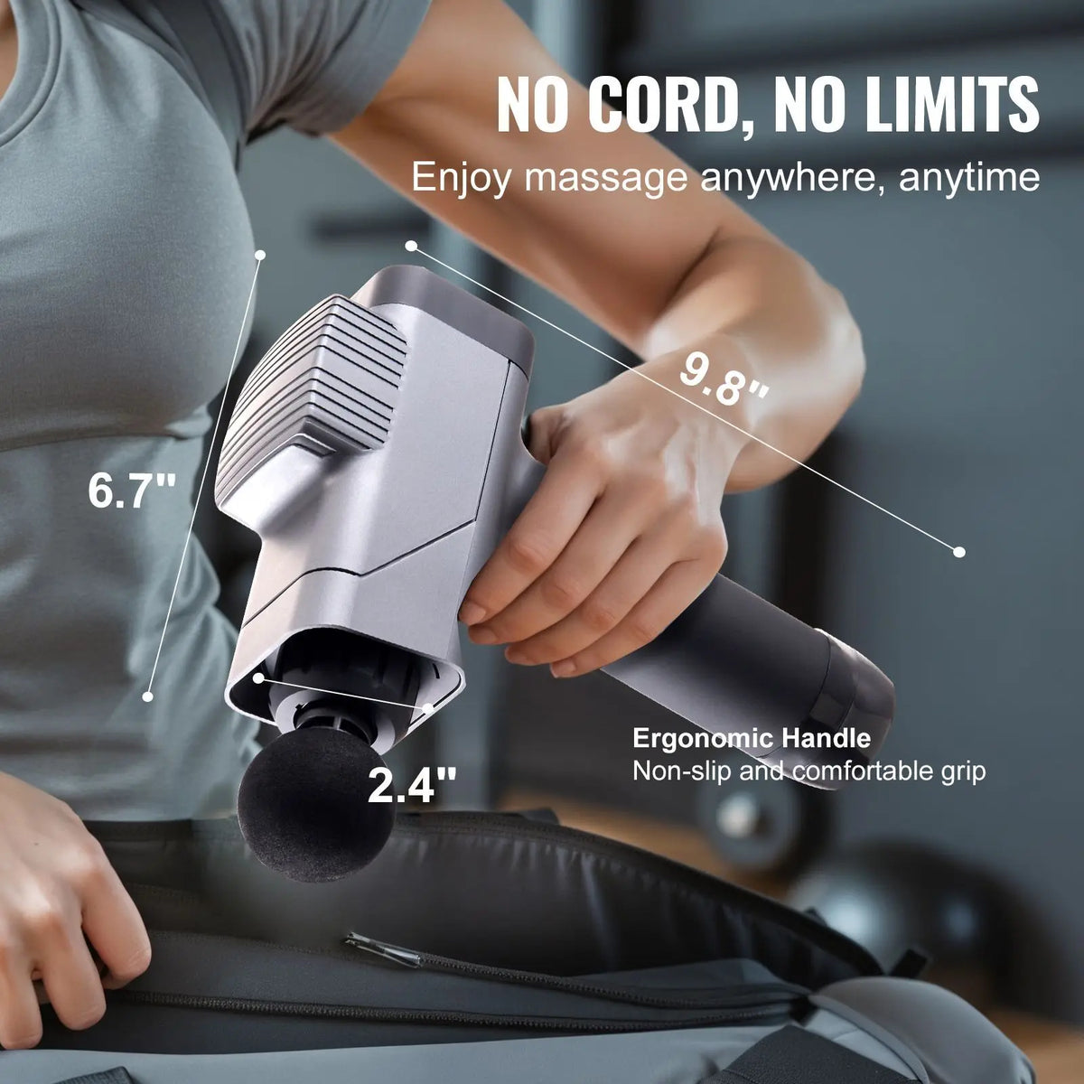 Mini Massage Gun, Percussion Muscle Massage Gun for Athletes - with 5 Speed Levels & 6 Massage Heads, 7.4V 2500mAh Batteries, Handheld Small Massage Gun for Pain Relief, Muscle Relaxation