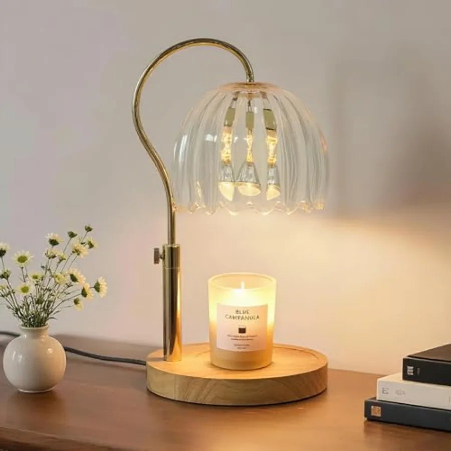 Candle Warmer Lamp with Timer and Dimmer, Electric Candle Lamp Warmer with 2 Bulbs for Scented Candle, Home Decor Gift for Her,