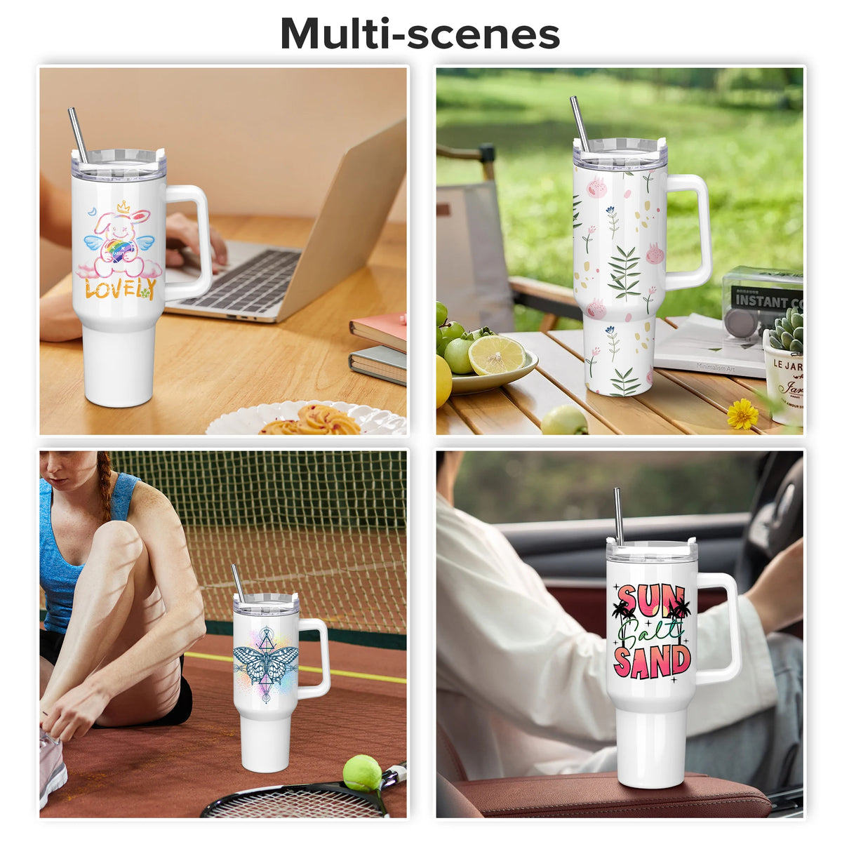 12Pack Sublimation Tumblers,40 OZ 304 Stainless Steel Double Insulated Water Bottle,for Tumbler Heat Press Sublimation Oven Printing