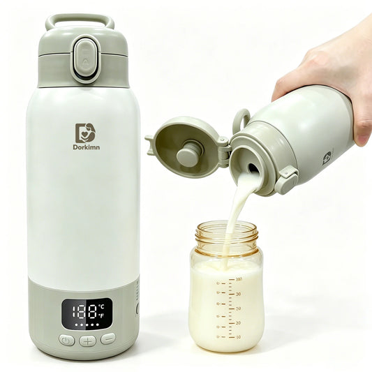 USB Rechargeable Heated Water Bottle 500ml Digital Display 55℃ Constant Temperature Large Battery Portable Cup for Travel Picnic Baby Milk Warming