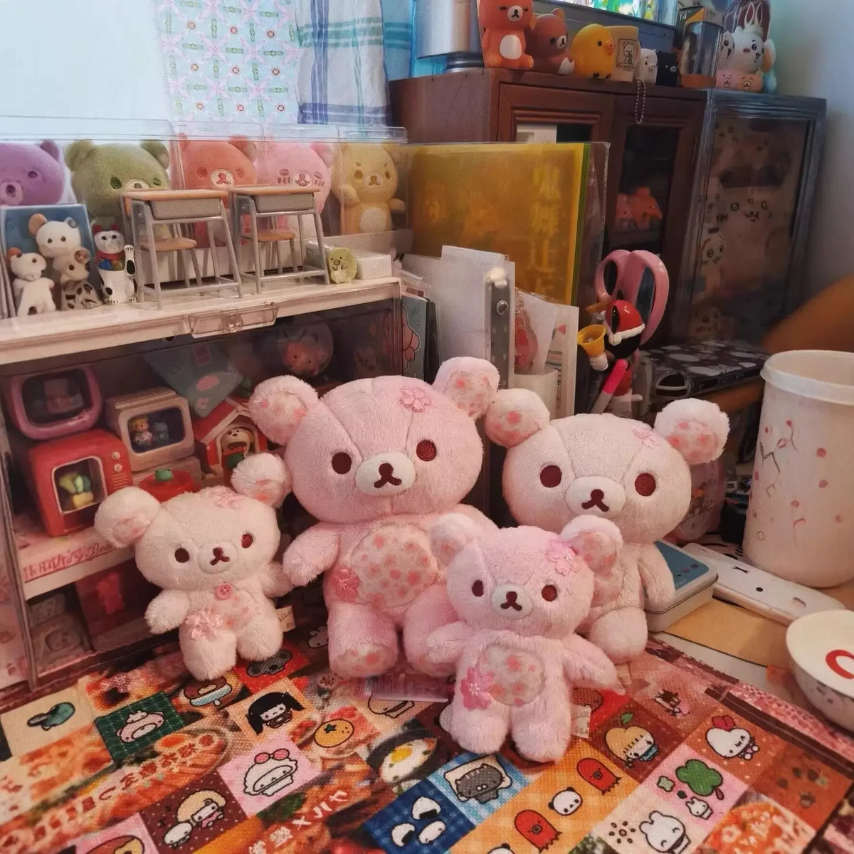 Cherry Blossom Bear Plush Toy, Soft Stuffed Animal for Kids, Cozy Sleeping Pillow, Perfect Gift for Children, Cute and Comfortable, Cute Teddy Bear, Huggable stuffed animal, Huggable Sleeping Companion, Soft Cuddly Gift, Soft