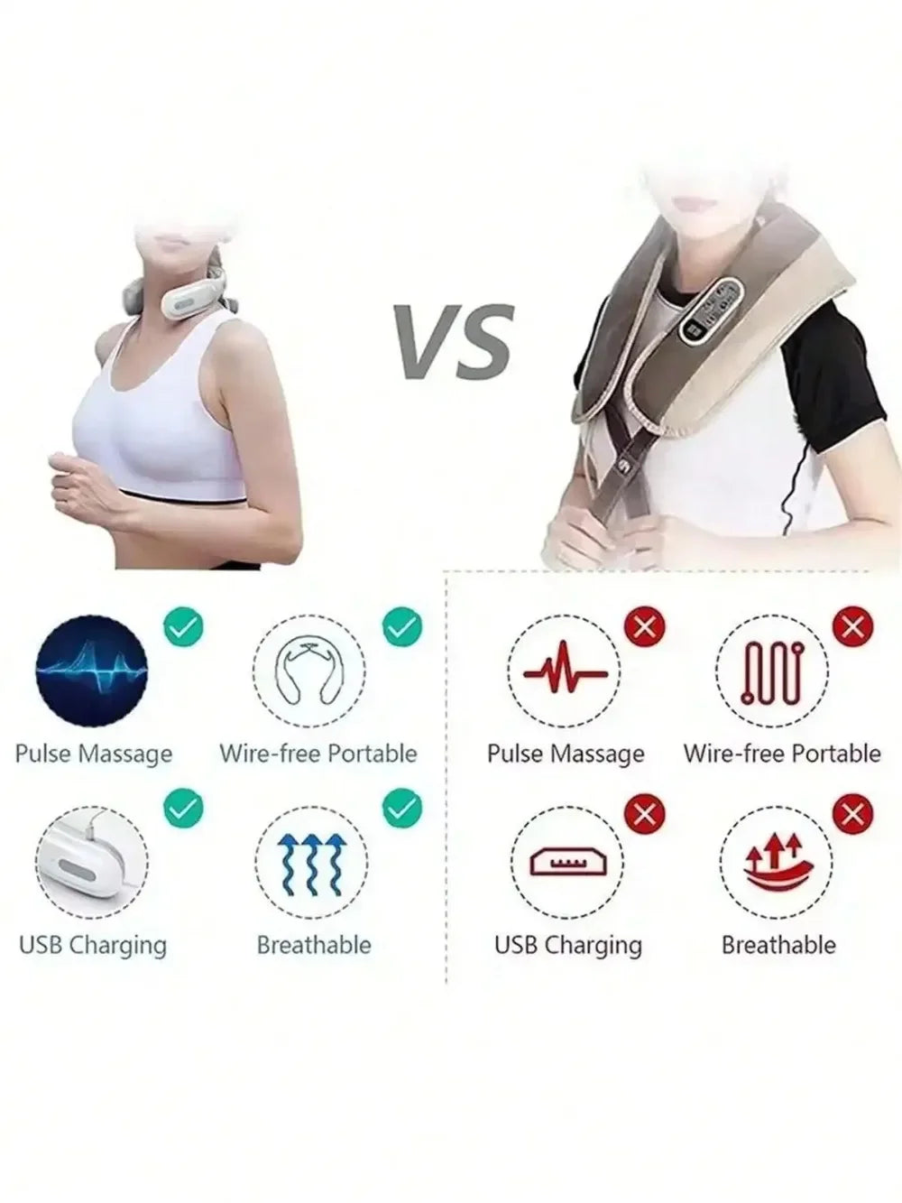 1 Pc Smart Portable Neck Shoulder Massager, Rechargeable Electric Massage Machine, Muscle Relaxation Device for Home & Office Daily Fatigue Relief