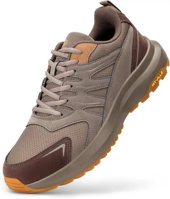 FitVille Men'S Wide Sneakers, Wide Toe Box Lightweight Hiking Walking Running Shoes, Comfort Arch Support Athletic Footwear For Flat Feet, Sore Feet & Plantar Fasciitis