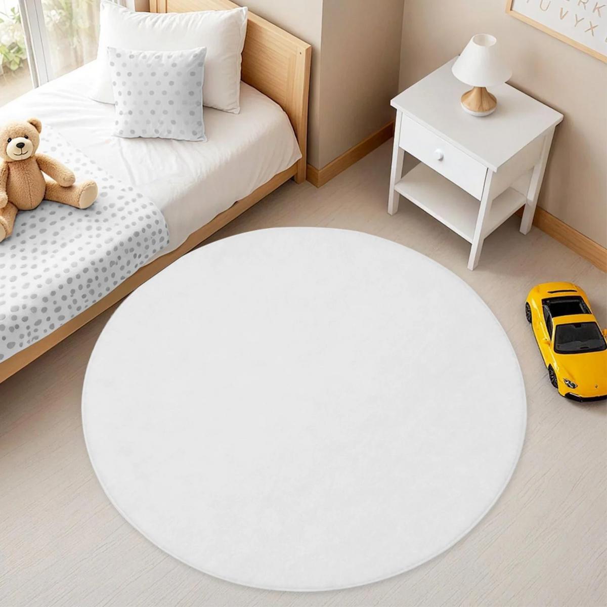 3D Stereoscopic Bear Round Rug, Wildlife Art Rug, Mountain Cabin Decor, Rustic Natural Style Living Room Rug, Forest Bedroom Rug, Machine Washable Rug