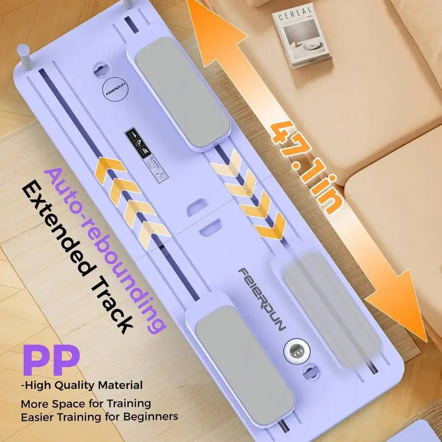 300 LBS Weight Capacity Multifunctional Fitness Board With Automatic Rebound, Core Training Ab Roller, Foldable Workout Machines - Full Body Workout Equipment, Home And Gym Pilates With Resistance Bands.Small Space Storage.