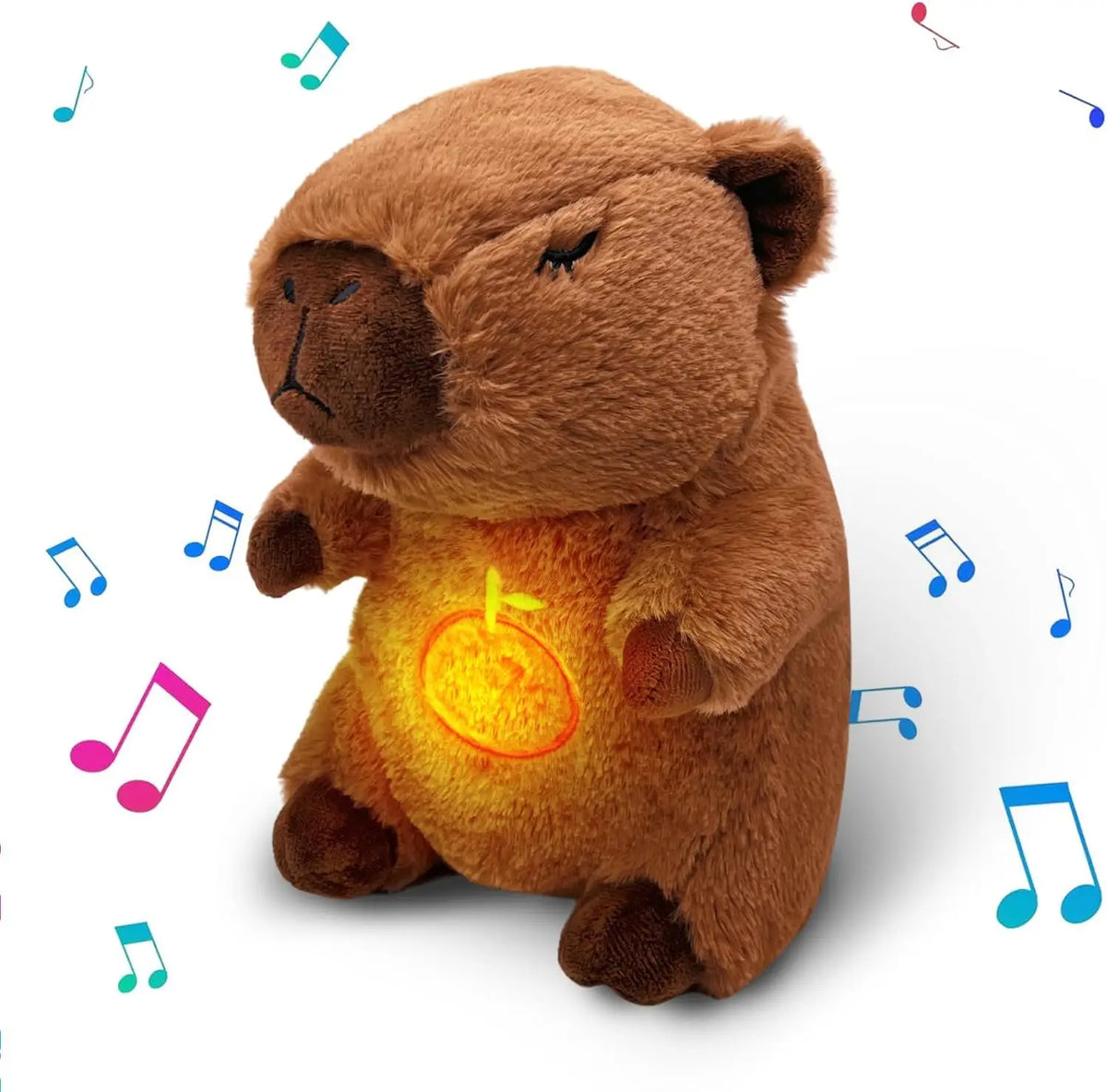 Capybara Elephant Plush Doll Toy for Babies Soothing Sleeping Companion with Music And Light Soft Sensory Stuffed Animal