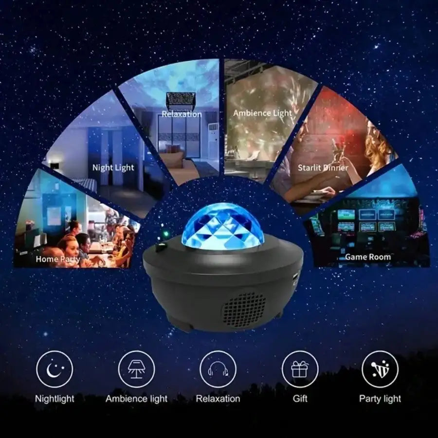 Exciting Neon Galaxy Projector with Powerful Music Loudspeaker and Convenient Remote Control - Ideal for Bedroom Decoration and