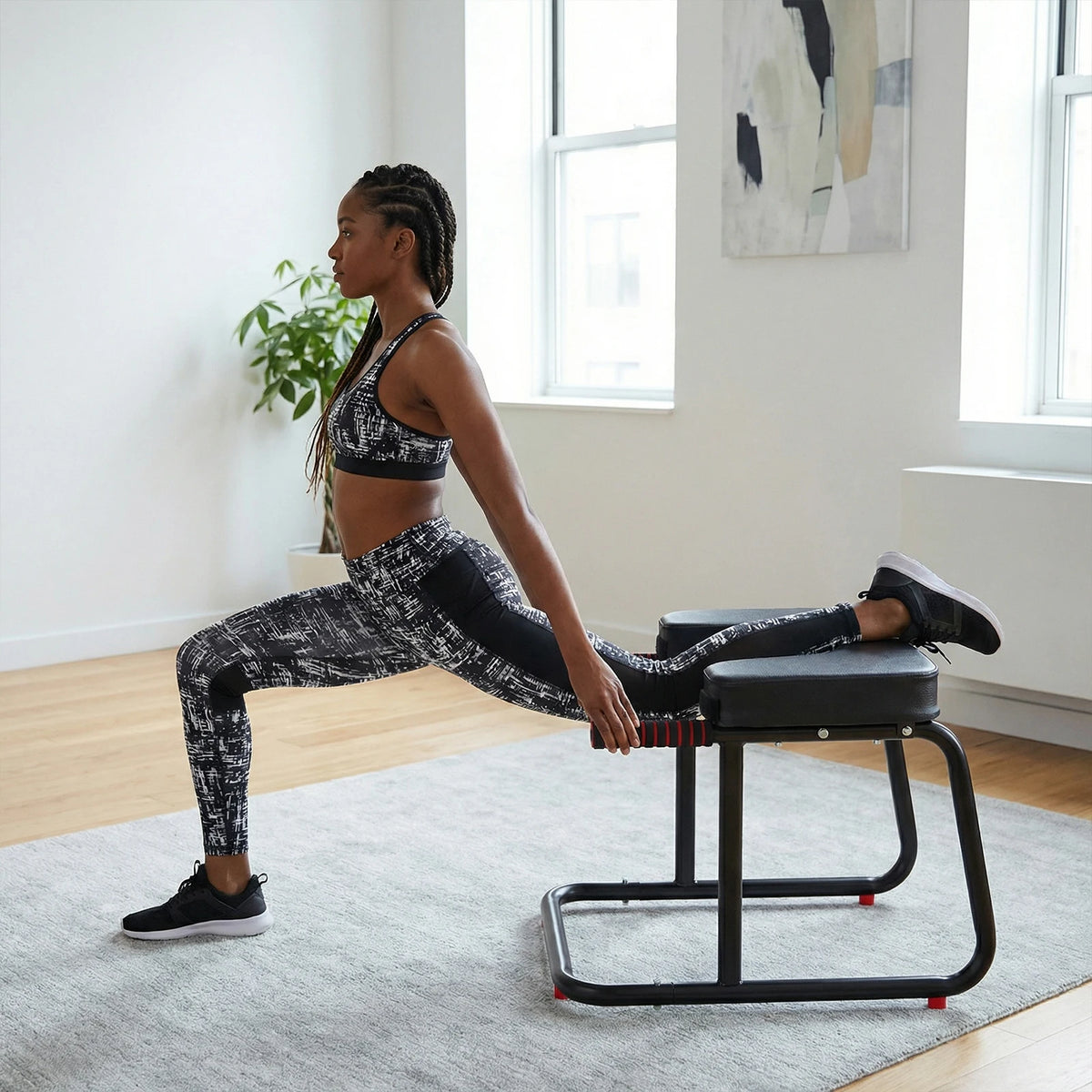 Yoga Inversion Chair for LOADING 550Lbs Handstand Trainer Bench with Anti-Slip Mat Metal Frame & PU Pads for Workout Fitness and Gym