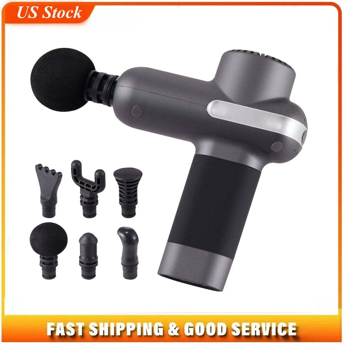 Mini Massage Gun, Percussion Muscle Massage Gun for Athletes - with 5 Speed Levels & 6 Massage Heads, 7.4V 2500mAh Batteries, Handheld Small Massage Gun for Pain Relief, Muscle Relaxation