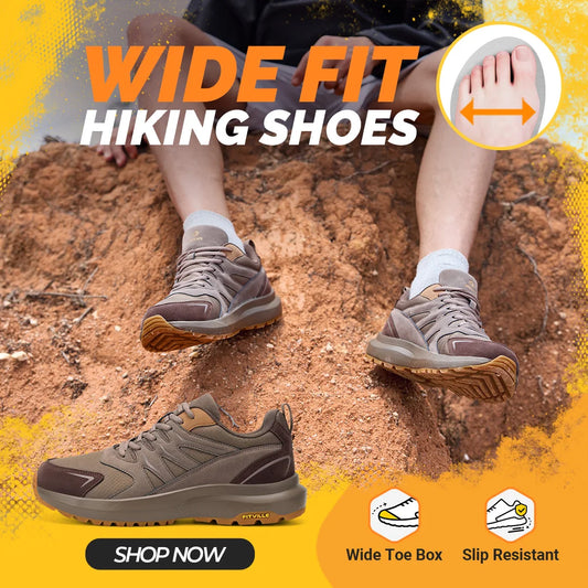 FitVille Men'S Wide Sneakers, Wide Toe Box Lightweight Hiking Walking Running Shoes, Comfort Arch Support Athletic Footwear For Flat Feet, Sore Feet & Plantar Fasciitis