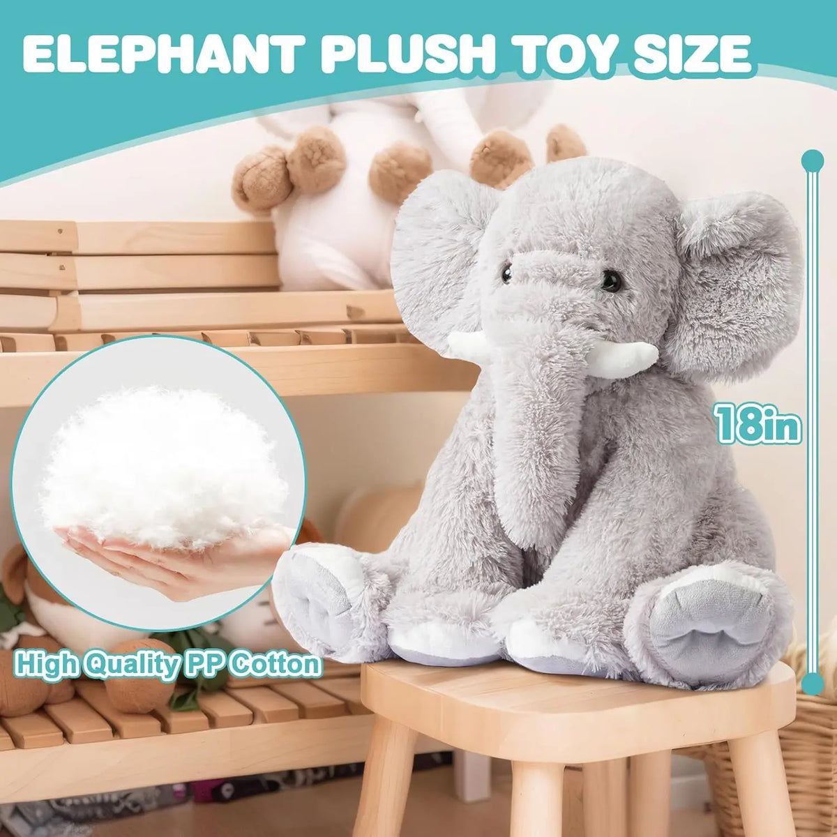 Capybara Elephant Plush Doll Toy for Babies Soothing Sleeping Companion with Music And Light Soft Sensory Stuffed Animal