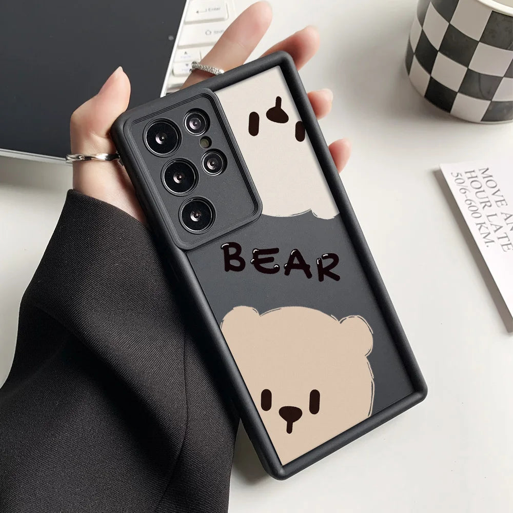 Cute Bear Full Body Protective Case for Samsung Galaxy S25 Ultra, Shockproof Anti-Vibration Durable Slim Fit Design Phone Cover