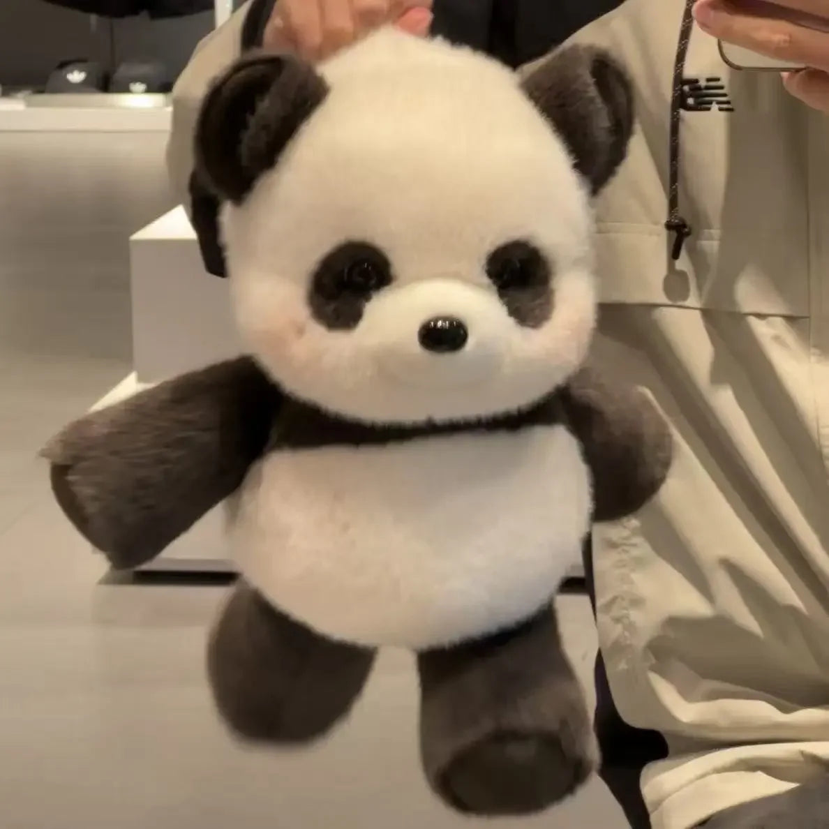 Cute Running Panda Doll Decoration, 17-Inch Soft Realistic Giant Panda Stuffed Animal Toy, Perfect Birthday Gift for Girls and Kids, Huggable Stuffed Animal
