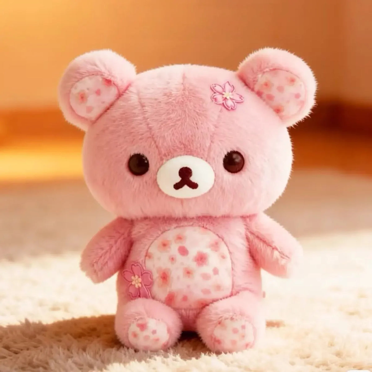 Cherry Blossom Bear Plush Toy, Soft Stuffed Animal for Kids, Cozy Sleeping Pillow, Perfect Gift for Children, Cute and Comfortable, Cute Teddy Bear, Huggable stuffed animal, Huggable Sleeping Companion, Soft Cuddly Gift, Soft