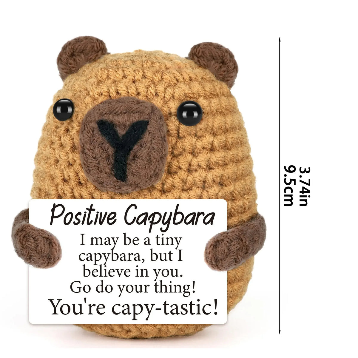1PC A Cute and Uplifting Crocheted Capybara Gift, Complete with an Encouragement Card, a Supportive Crocheted Ornament, and a Handmade Plush Crocheted Doll. Perfect as a Birthday Gift, Desktop Decoration, or Christmas Gift Ex