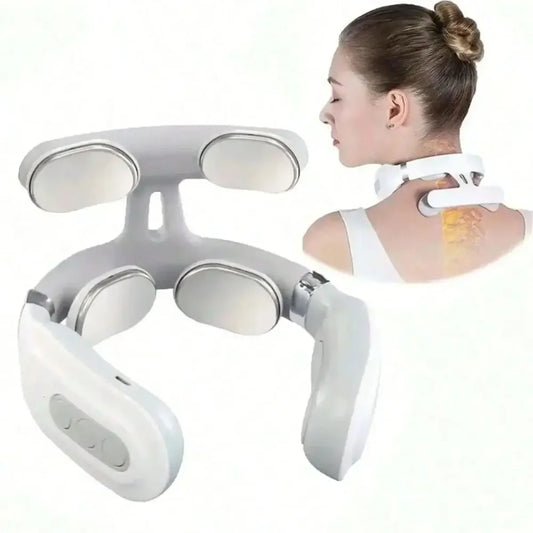 1 Pc Smart Portable Neck Shoulder Massager, Rechargeable Electric Massage Machine, Muscle Relaxation Device for Home & Office Daily Fatigue Relief