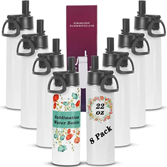 Sublimation Sports Water Bottle blanks, 22 Oz Sublimation Tumblers, Double Wall Stainless Steel Sports Water Bottle Flask with