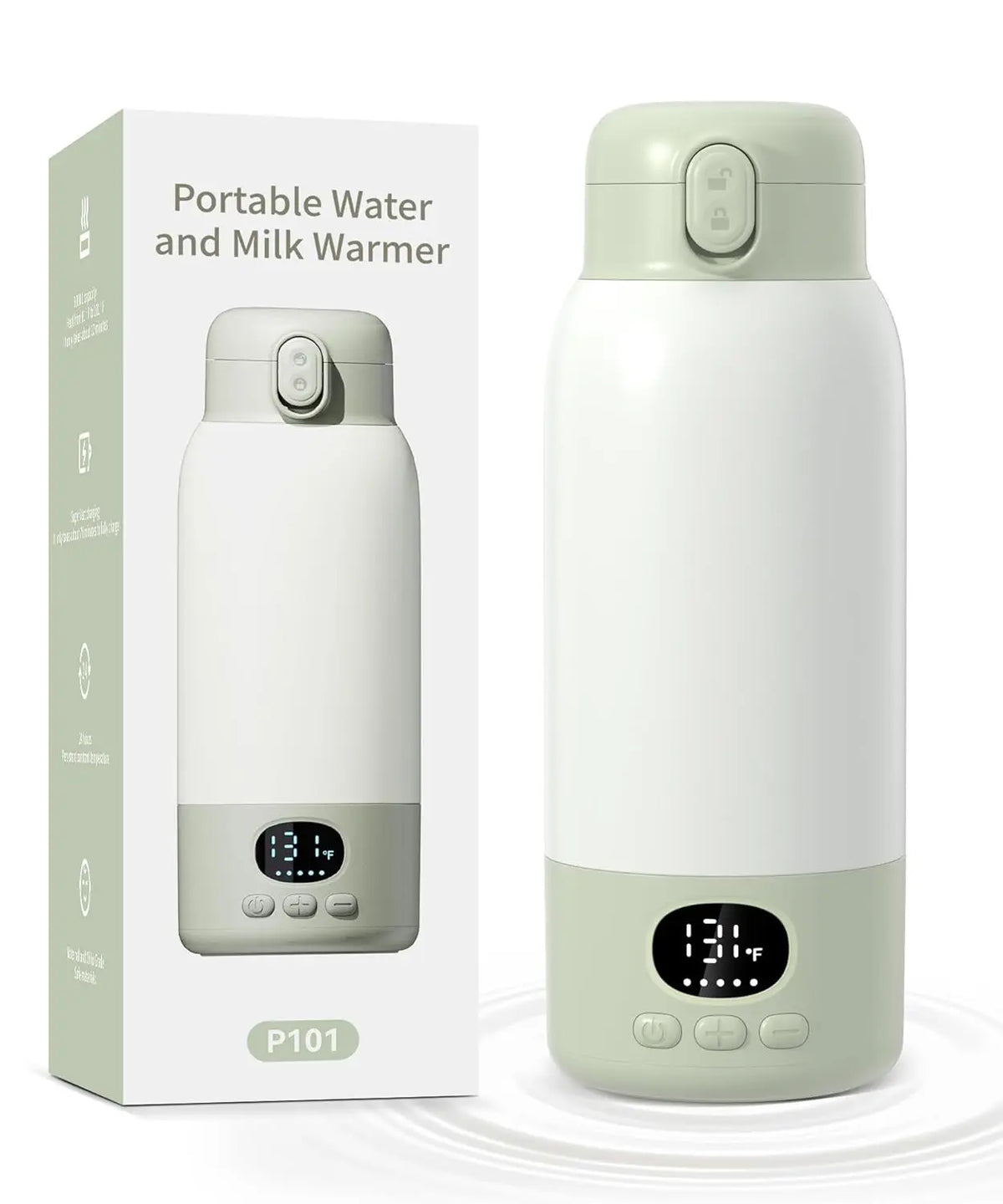 Portable Electric Heated Water Bottle 500ml Digital Display USB Rechargeable 55℃ Constant Temperature Large Battery Travel Picnic Baby Milk Warming Cup