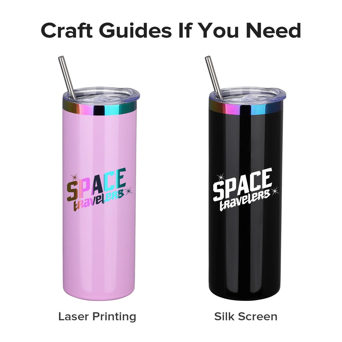12 Pack 20oz Stainless Steel Skinny Tumblers, Gloss Powder Coated- Rainbow Color Plated Insulated Tumbler with Lid And Straw