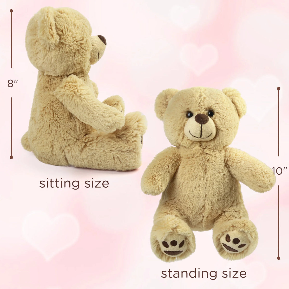 8'' Teddy Bear Stuffed Animals Brown Teddy Bear Plush Toy, Soft Plush Gifts for Kids Baby Toddlers on Baby Shower Christmas Gift