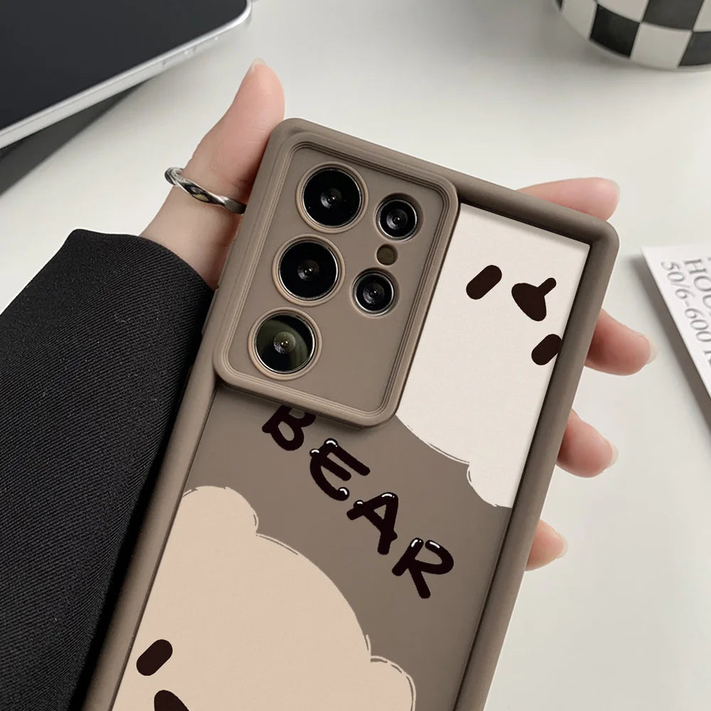 Cute Bear Full Body Protective Case for Samsung Galaxy S25 Ultra, Shockproof Anti-Vibration Durable Slim Fit Design Phone Cover