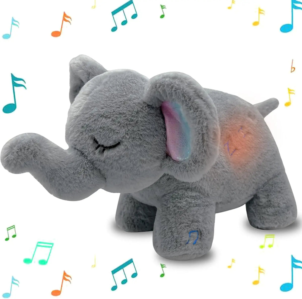 Capybara Elephant Plush Doll Toy for Babies Soothing Sleeping Companion with Music And Light Soft Sensory Stuffed Animal