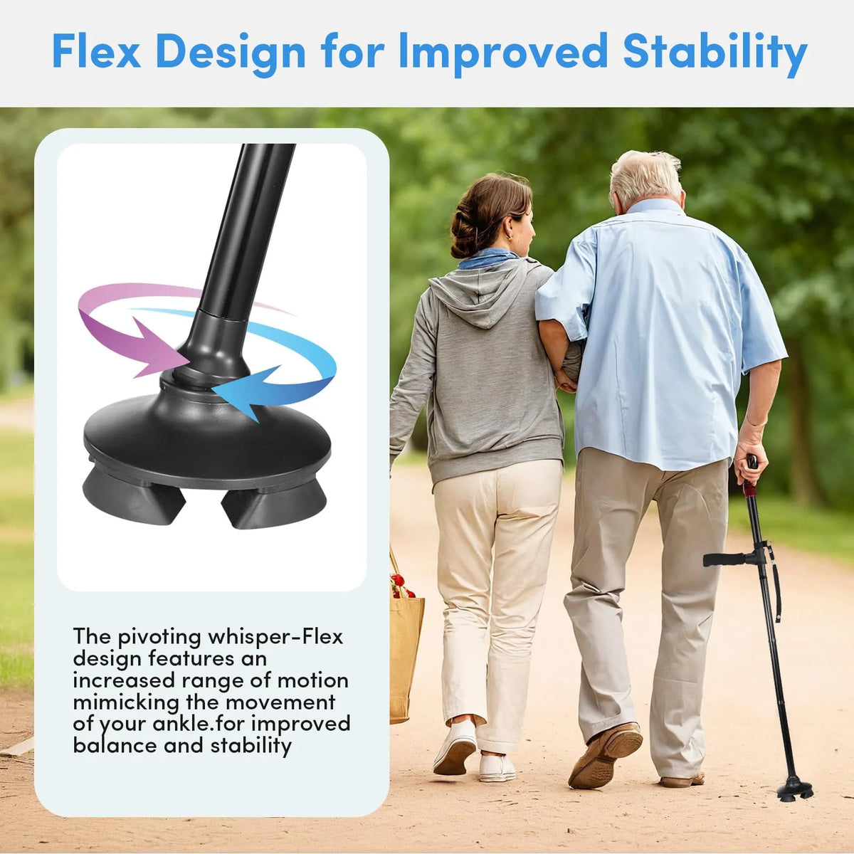 Adjustable Foldable Walking Cane with LED Light & Alarm, Lightweight All Terrain Walking Stick with Side Handle, Smart Stable Mobility Aid Cane for Seniors Adults, Non-Slip Base for Indoor Outdoor Travel Daily Use