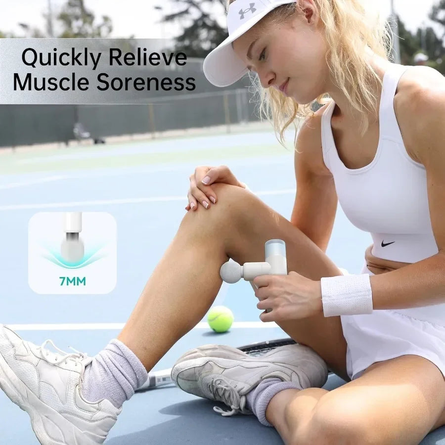 M3 Mini Massage Gun for Back Pain Relief with Facial Mode 7mm Amplitude 4 Vibration Levels Ultralight Portable and Rechargeable