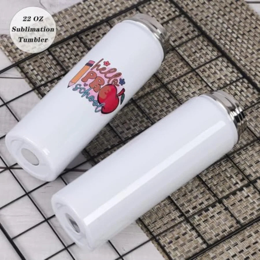 Sublimation Sports Water Bottle blanks, 22 Oz Sublimation Tumblers, Double Wall Stainless Steel Sports Water Bottle Flask with