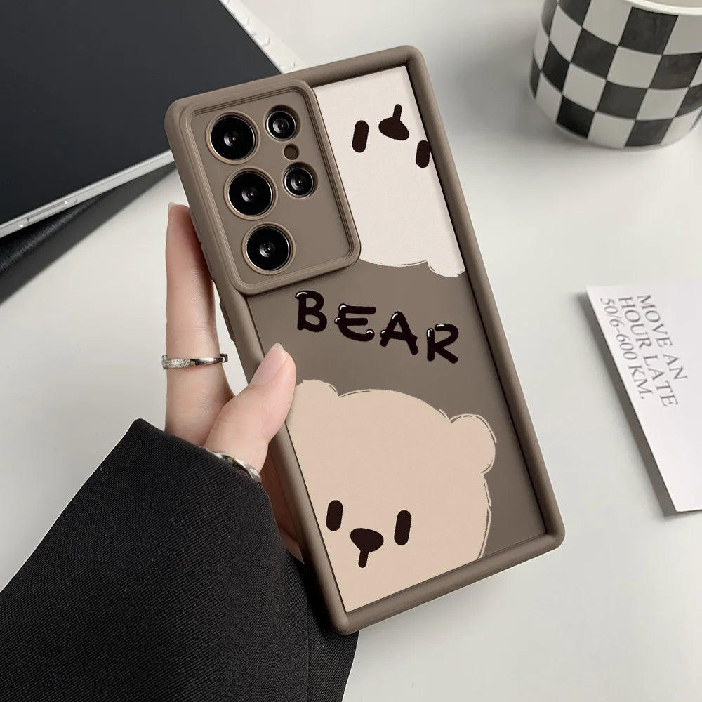 Cute Bear Full Body Protective Case for Samsung Galaxy S25 Ultra, Shockproof Anti-Vibration Durable Slim Fit Design Phone Cover
