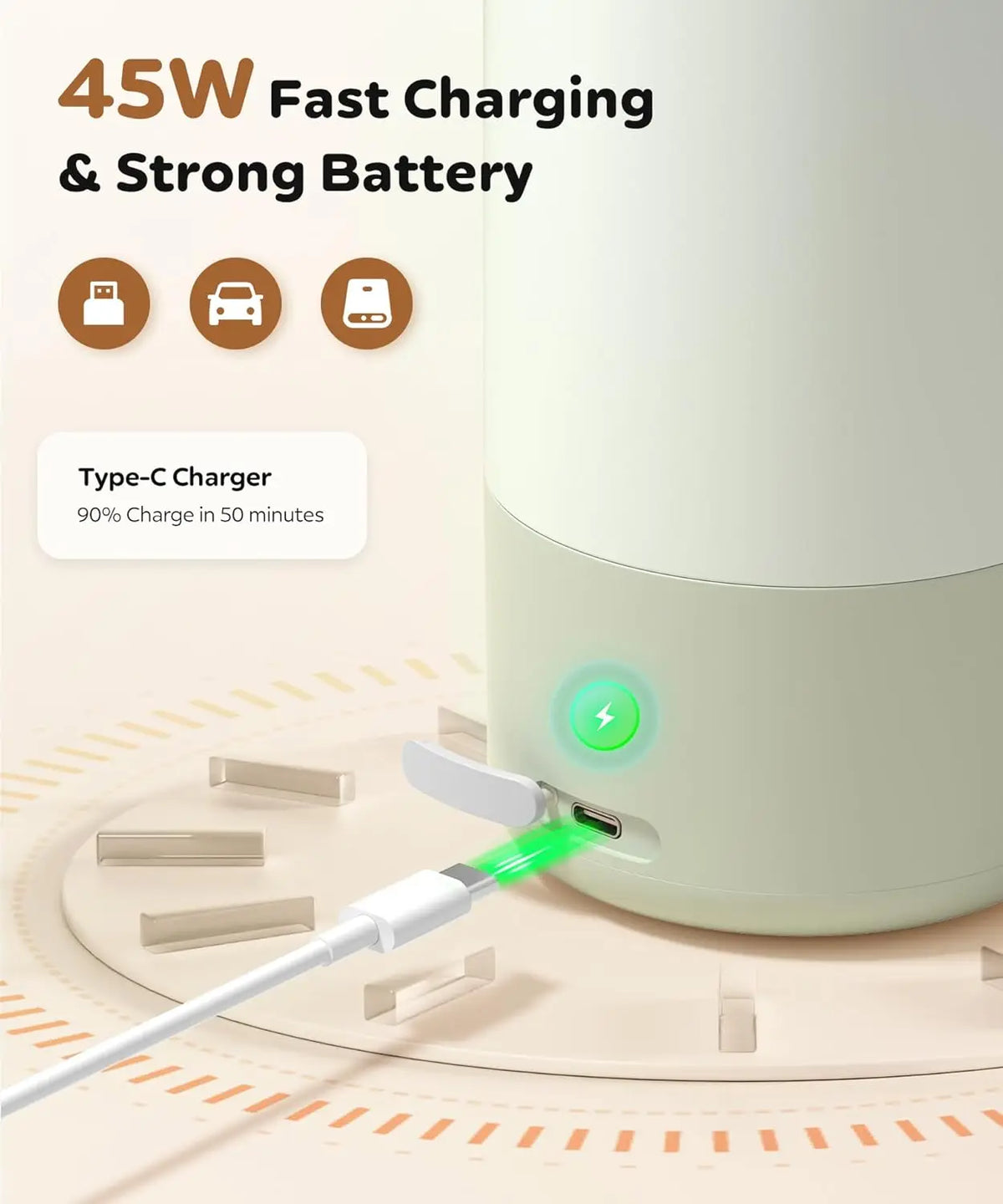 Portable Electric Heated Water Bottle 500ml Digital Display USB Rechargeable 55℃ Constant Temperature Large Battery Travel Picnic Baby Milk Warming Cup