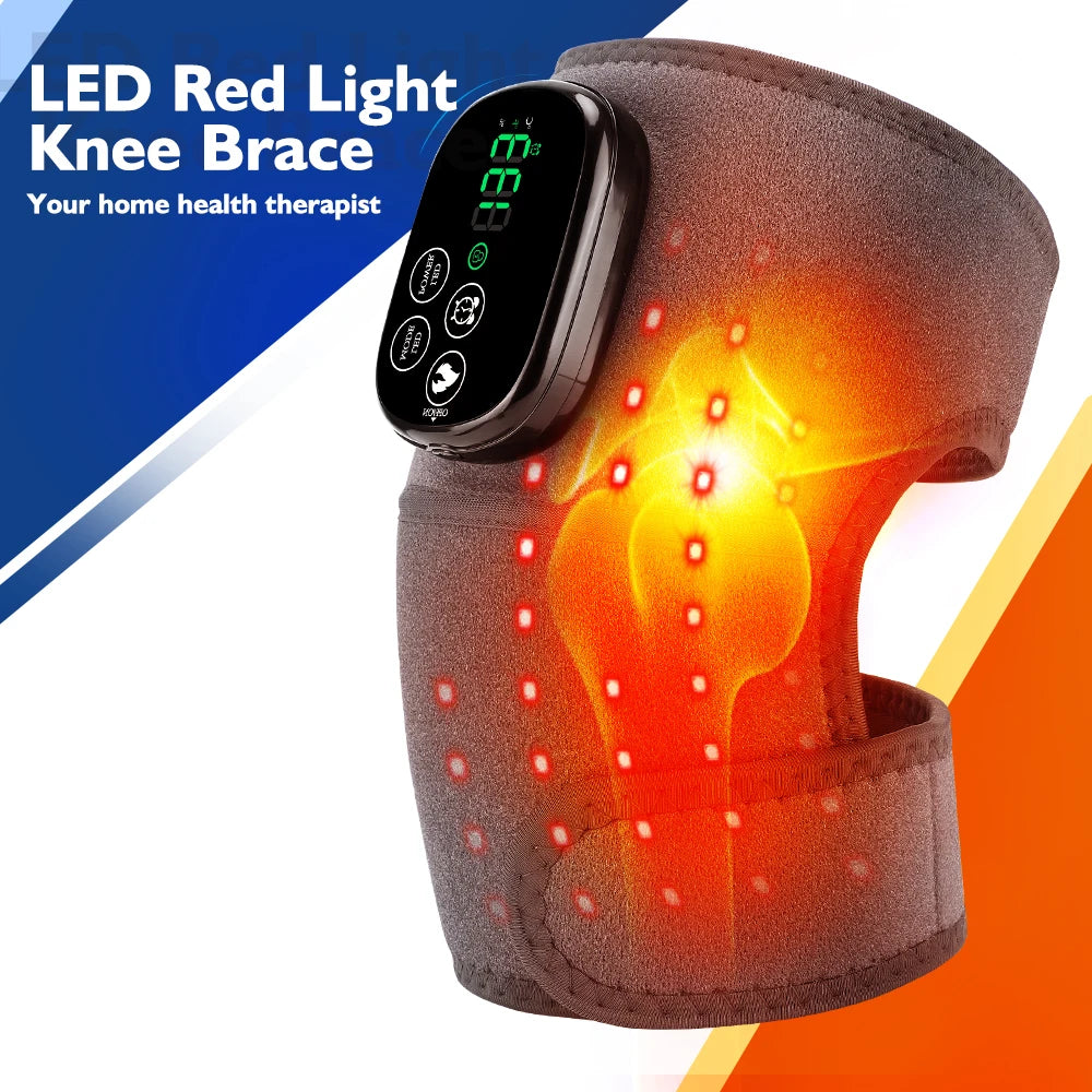 3-in-1 Heated Knee Wrap with 650nm&850nm Red Light, Cordless 5000mAh Knee Massager for Shoulder Elbow, Leg Joint Brace Muscle Relax