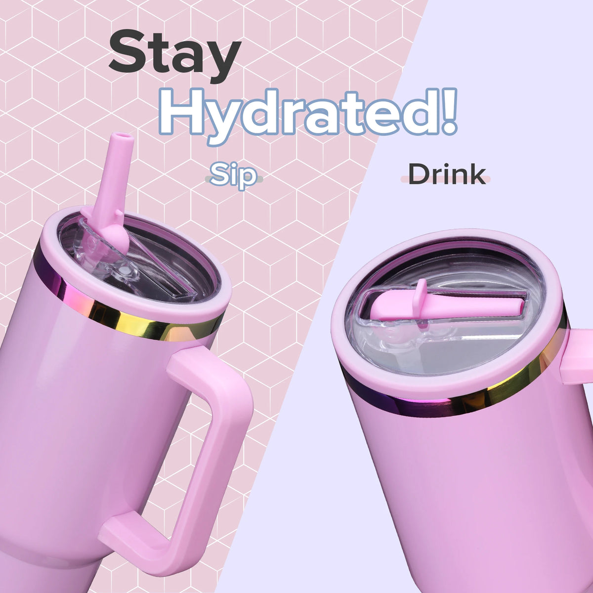 12 Pack 40 oz Rainbow Wide Mouth Tumbler with Handle, Suitable for Laser Engraving, Keeping Hot and Cold (Color Mixing)