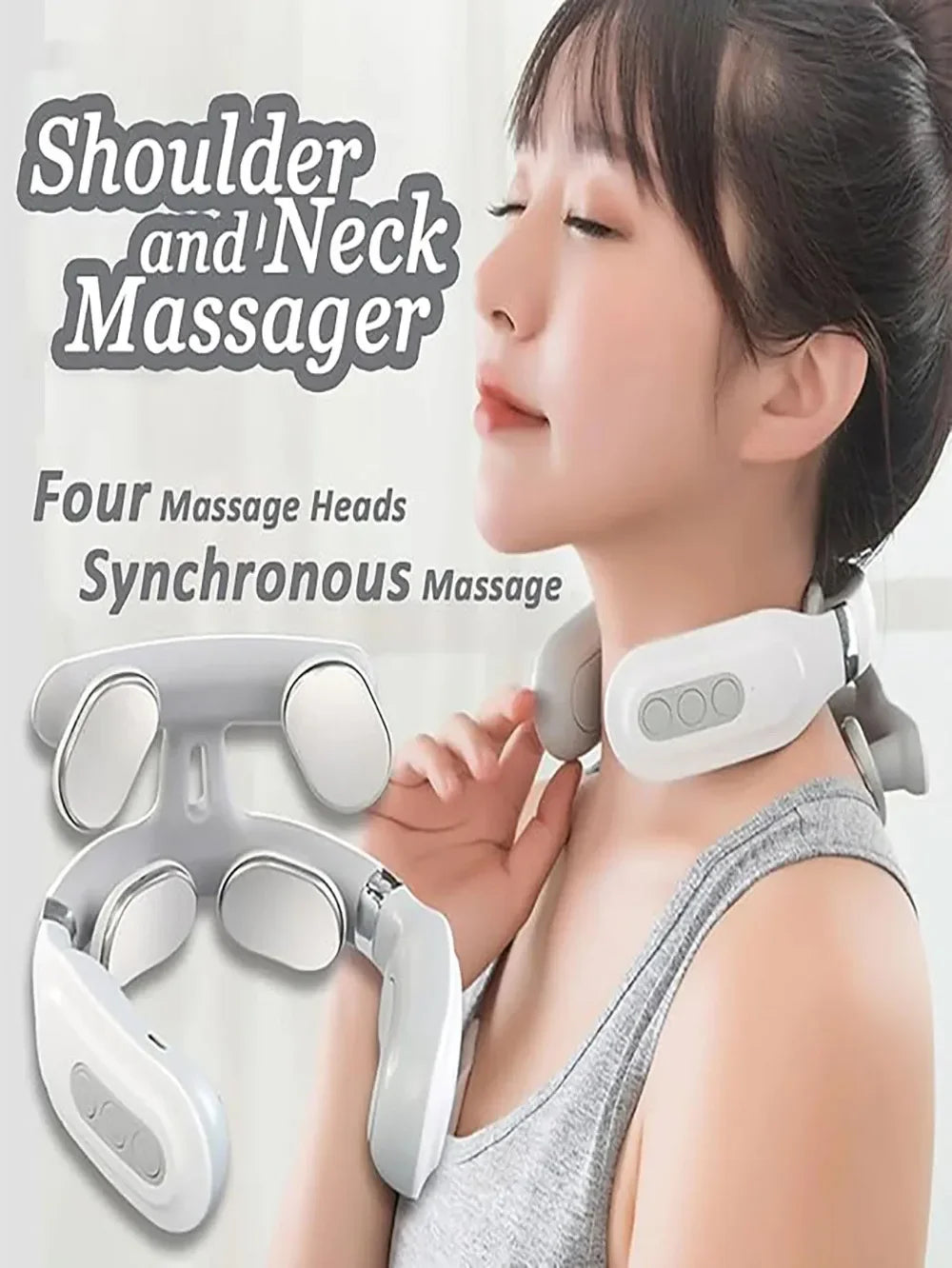 1 Pc Smart Portable Neck Shoulder Massager, Rechargeable Electric Massage Machine, Muscle Relaxation Device for Home & Office Daily Fatigue Relief