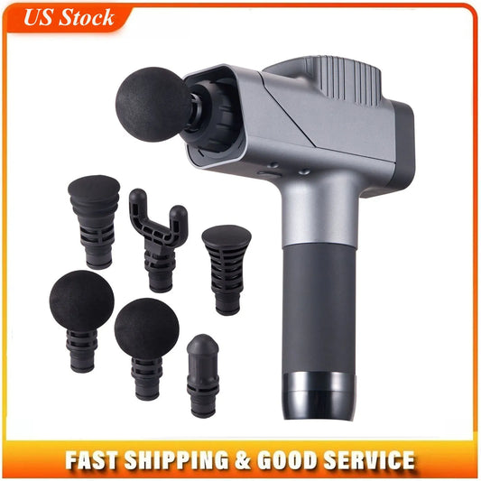 Mini Massage Gun, Percussion Muscle Massage Gun for Athletes - with 5 Speed Levels & 6 Massage Heads, 7.4V 2500mAh Batteries, Handheld Small Massage Gun for Pain Relief, Muscle Relaxation